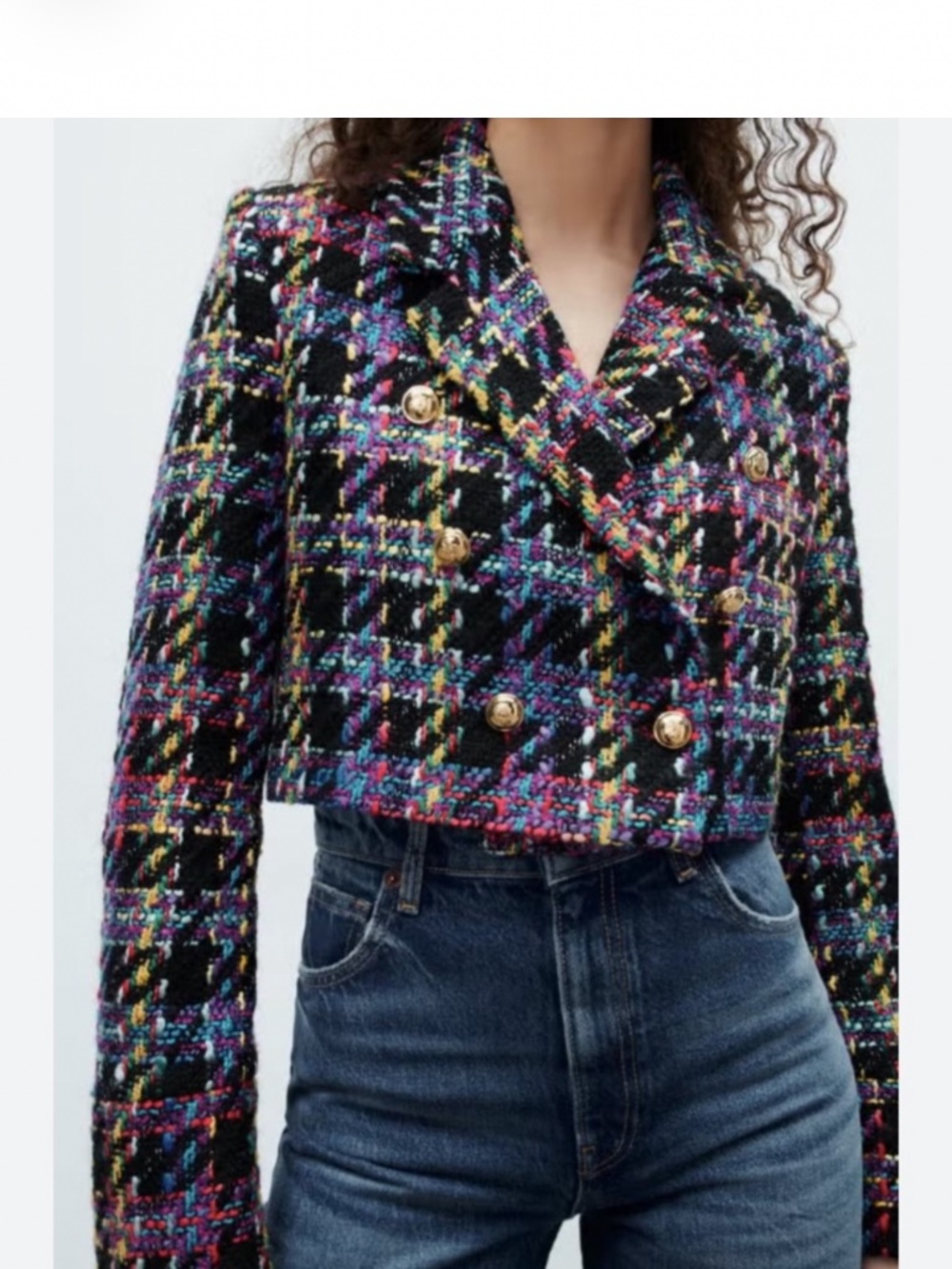 Zara Tweed Cropped Blazer. XS